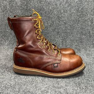 Thorogood American Heritage Boots Men's Size‎ 10EE 8" Brown Leather Wedge Safety